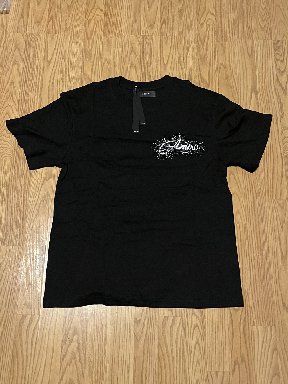 AMIRI Men's Black Logo Crystal-Embellished T-Shirt